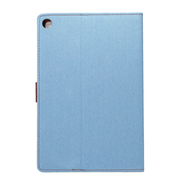 dibase for Huawei MediaPad M5 10.8 inch Cowboy Leather Case Surface PU Leather Case with Holder & Card Slots & Wallet(Baby Blue)