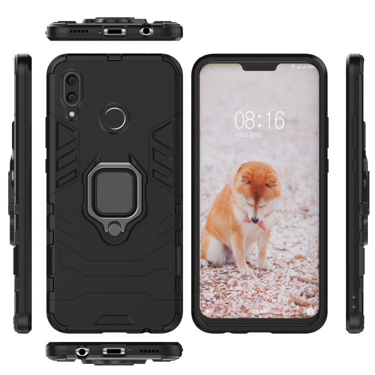 PC + TPU Shockproof Protective Case for Huawei Nova 3, with Magnetic Ring Holder (Black)