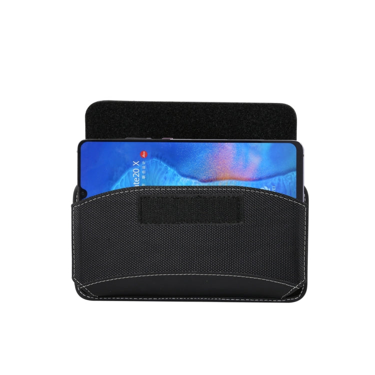 Men Universal Oxford Cloth Portable Mobile Phone Waist Pack Leather Case for Huawei Mate 20 X / 6.9 Inch or Below Smartphones (Black)