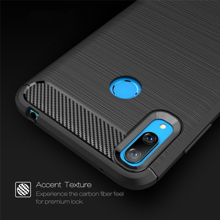 Brushed Texture Carbon Fiber TPU Case for Huawei Y7 (2019)
