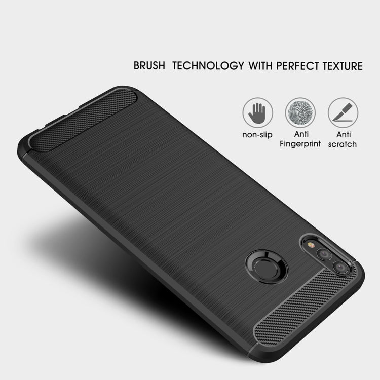 Brushed Texture Carbon Fiber Shockproof TPU Case for Huawei Honor 8X Max