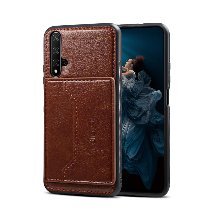 Dibase TPU + PC + PU Crazy Horse Texture Protective Case for Huawei Nova 5 / Nova 5 Pro, with Holder & Card Slots