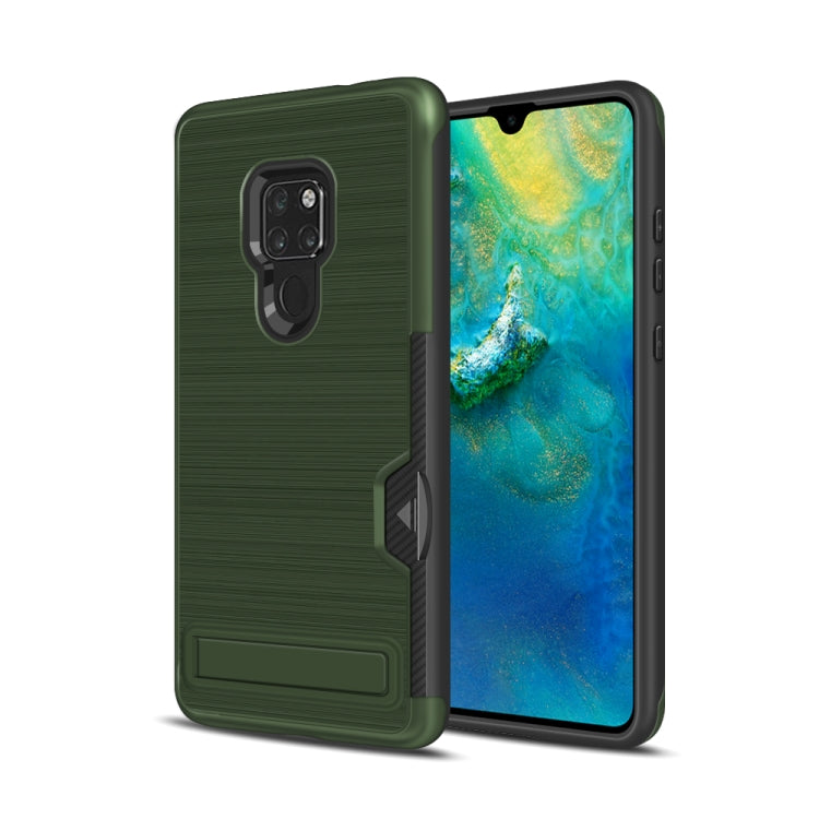 Ultra-thin TPU+PC Brushed Texture Shockproof Protective Case for Huawei Mate 20, with Holder & Card Slot