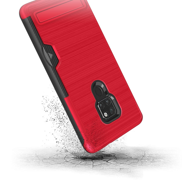 Ultra-thin TPU+PC Brushed Texture Shockproof Protective Case for Huawei Mate 20, with Holder & Card Slot