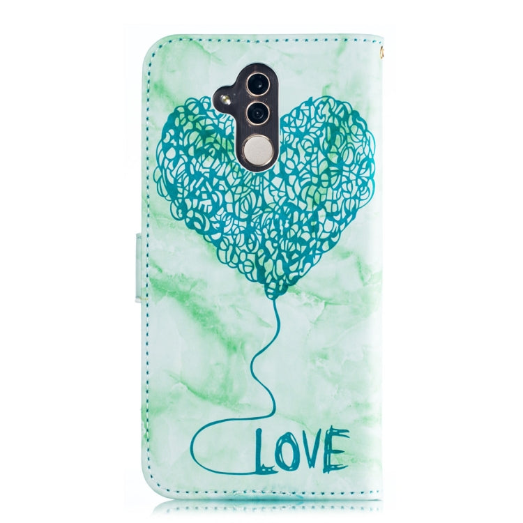 Heart + Marble Pattern Horizontal Flip Leather Case for Huawei Mate 20 Lite, with Holder & Card Slots & Wallet & Lanyard