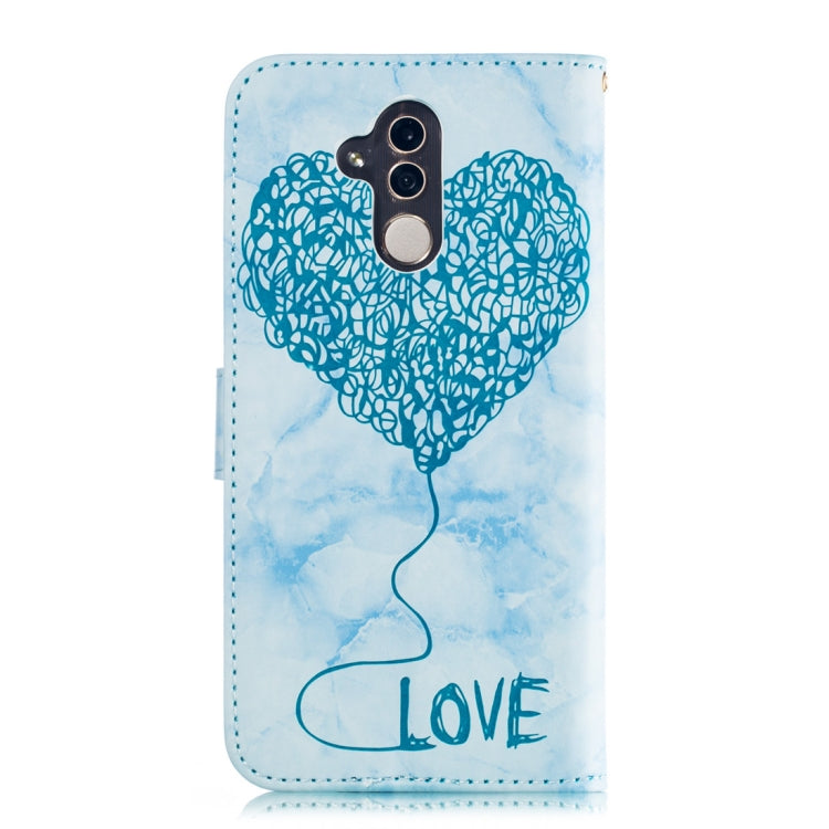 Heart + Marble Pattern Horizontal Flip Leather Case for Huawei Mate 20 Lite, with Holder & Card Slots & Wallet & Lanyard