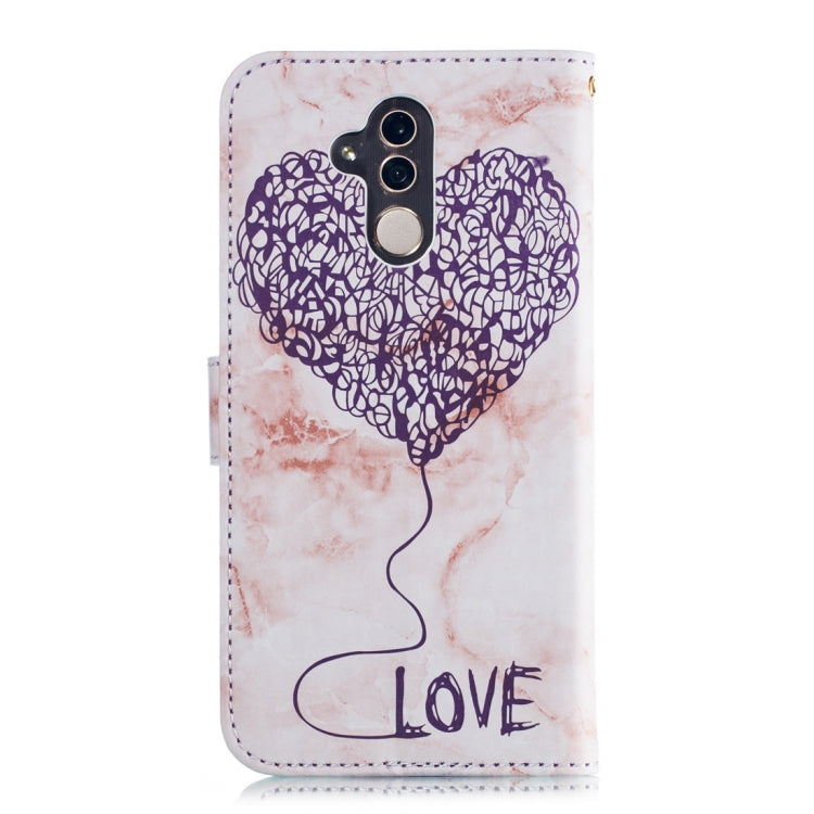 Heart + Marble Pattern Horizontal Flip Leather Case for Huawei Mate 20 Lite, with Holder & Card Slots & Wallet & Lanyard