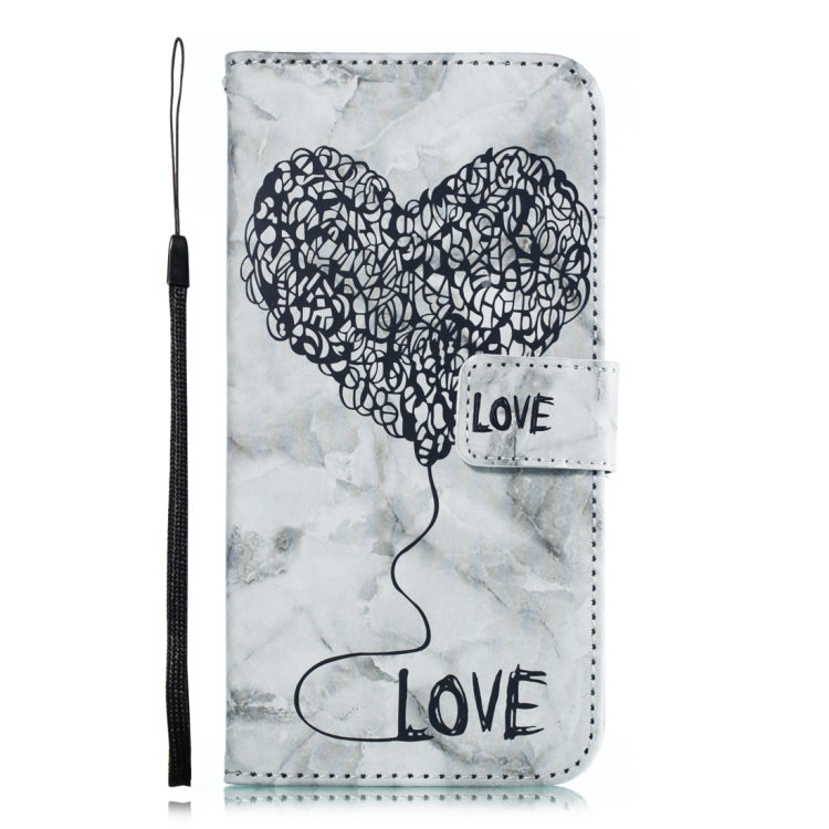 Heart + Marble Pattern Horizontal Flip Leather Case for Huawei Mate 20 Pro, with Holder & Card Slots & Wallet & Lanyard
