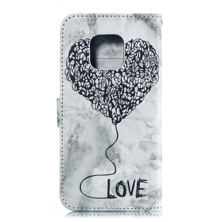 Heart + Marble Pattern Horizontal Flip Leather Case for Huawei Mate 20 Pro, with Holder & Card Slots & Wallet & Lanyard