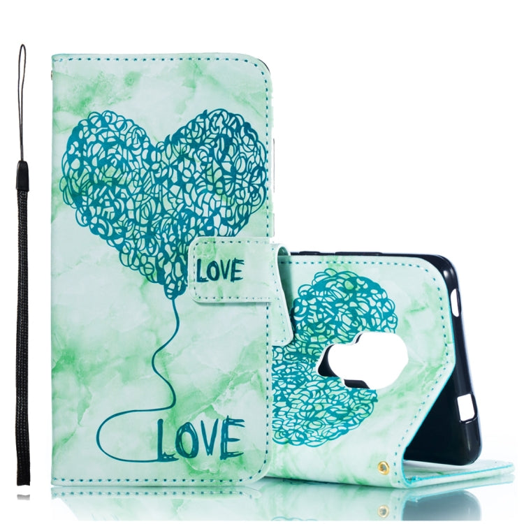 Heart + Marble Pattern Horizontal Flip Leather Case for Huawei Mate 20, with Holder & Card Slots & Wallet & Lanyard