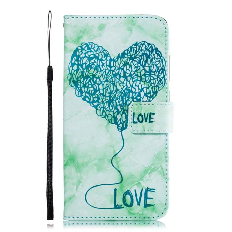 Heart + Marble Pattern Horizontal Flip Leather Case for Huawei Mate 20, with Holder & Card Slots & Wallet & Lanyard