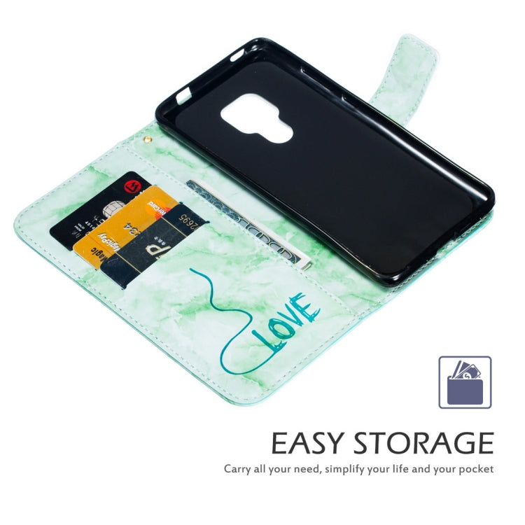 Heart + Marble Pattern Horizontal Flip Leather Case for Huawei Mate 20, with Holder & Card Slots & Wallet & Lanyard
