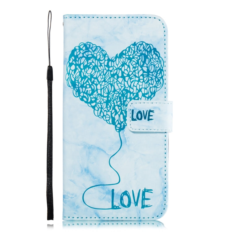 Heart + Marble Pattern Horizontal Flip Leather Case for Huawei Mate 20, with Holder & Card Slots & Wallet & Lanyard