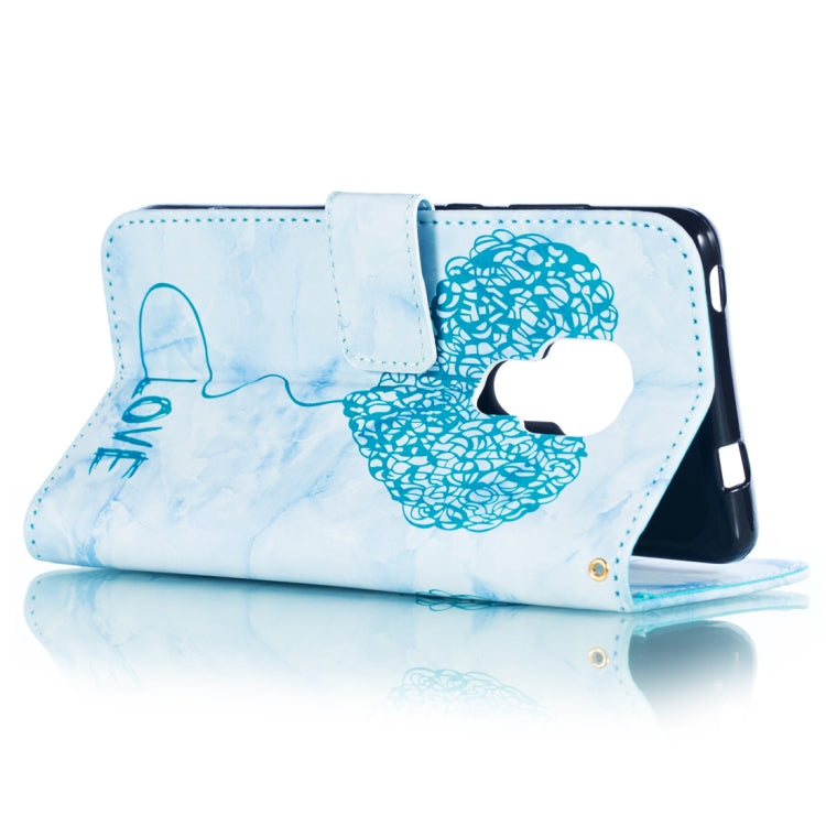 Heart + Marble Pattern Horizontal Flip Leather Case for Huawei Mate 20, with Holder & Card Slots & Wallet & Lanyard