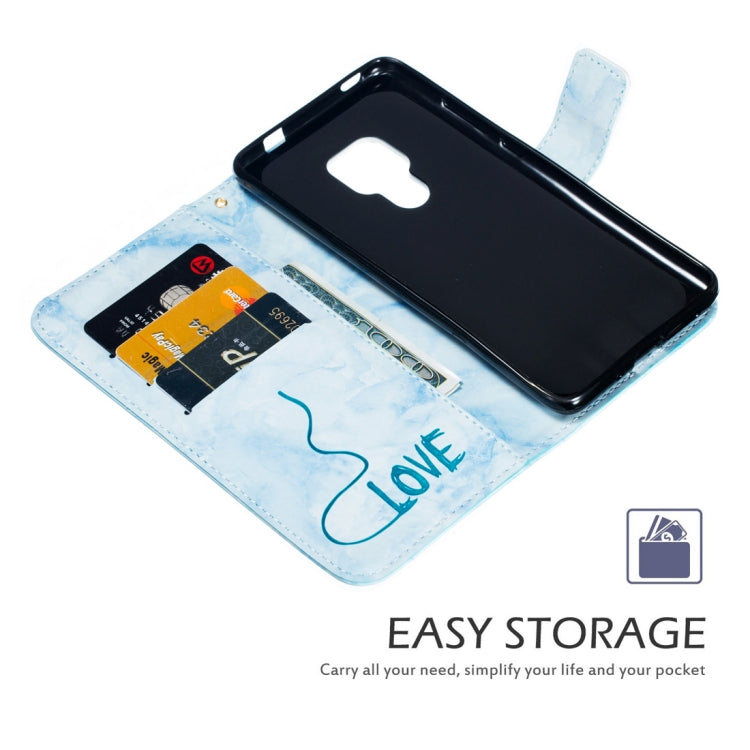 Heart + Marble Pattern Horizontal Flip Leather Case for Huawei Mate 20, with Holder & Card Slots & Wallet & Lanyard