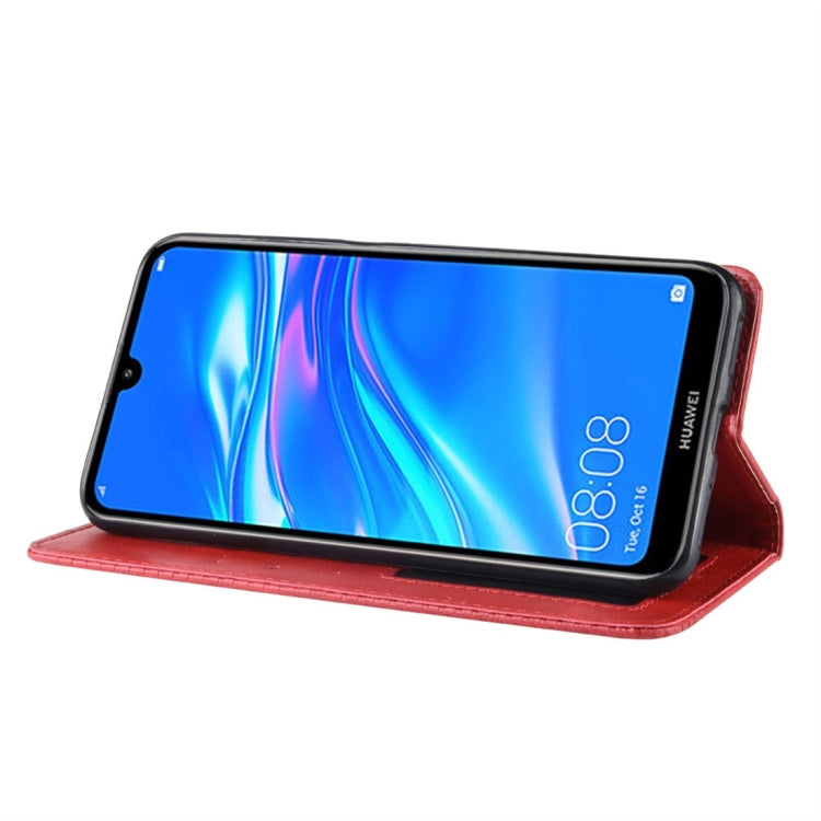 Magnetic Buckle Retro Texture Horizontal Flip Leather Case for Huawei Y7 (2019) / Y7 Prime (2019), with Holder & Card Slots & Wallet