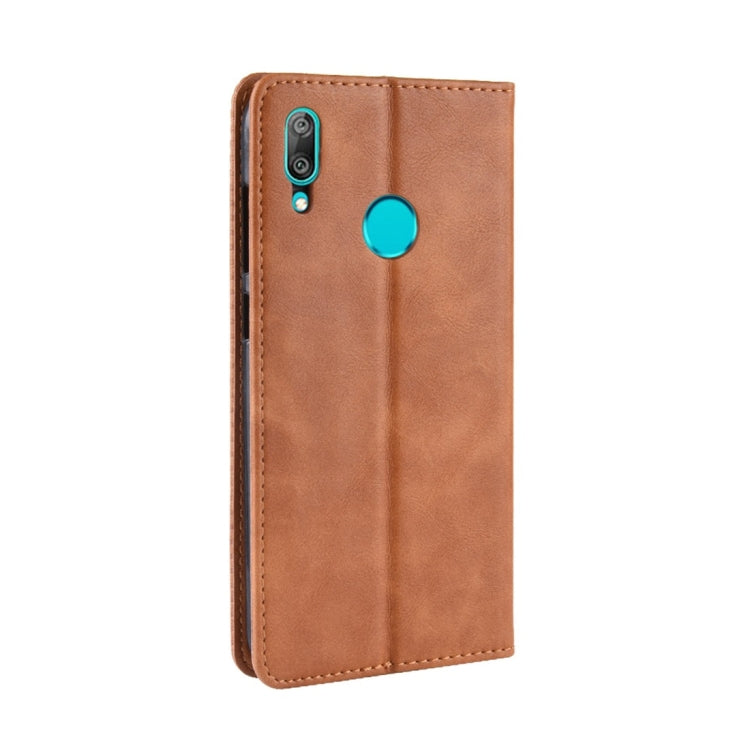 Magnetic Buckle Retro Texture Horizontal Flip Leather Case for Huawei Y7 (2019) / Y7 Prime (2019), with Holder & Card Slots & Wallet