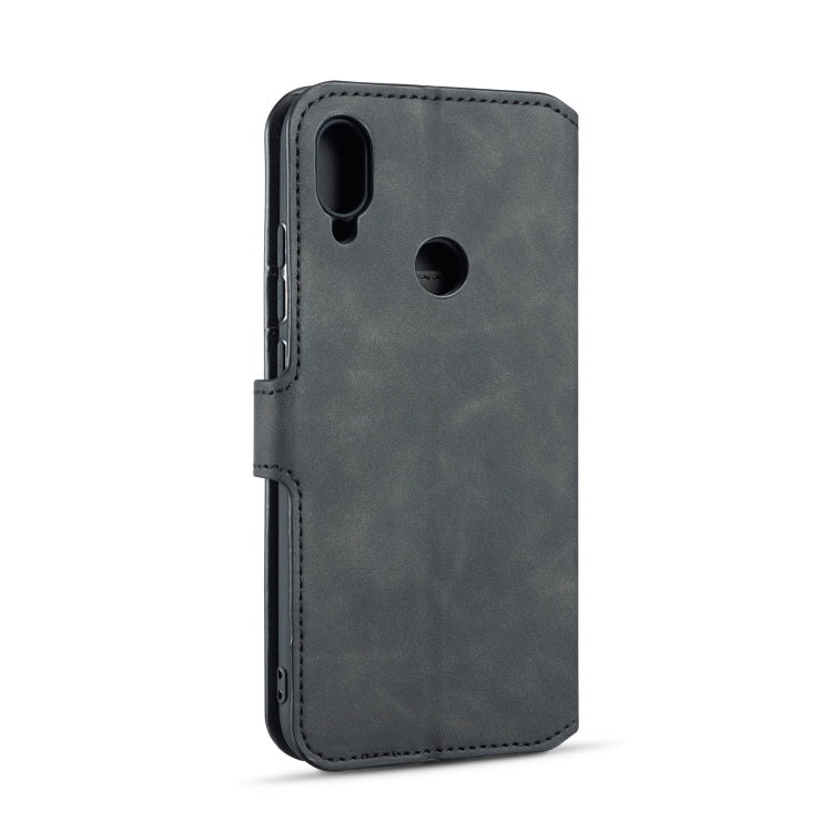 DG.MING Retro Oil Side Horizontal Flip Case for Huawei Y6 (2019), with Holder & Card Slots & Wallet