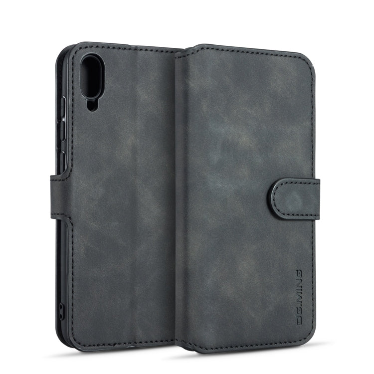 DG.MING Retro Oil Side Horizontal Flip Case for Huawei Y6 Pro (2019), with Holder & Card Slots & Wallet