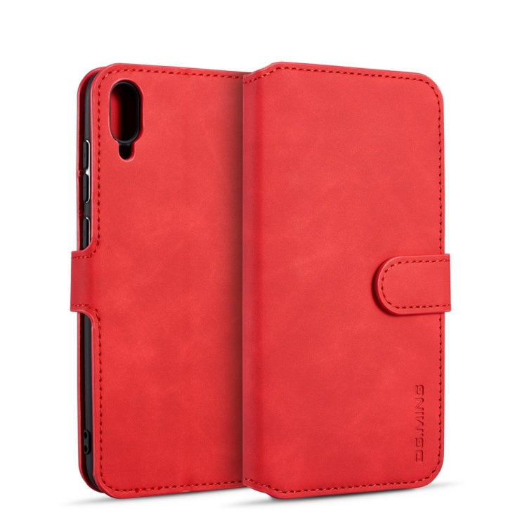 DG.MING Retro Oil Side Horizontal Flip Case for Huawei Y7 Pro (2019), with Holder & Card Slots & Wallet