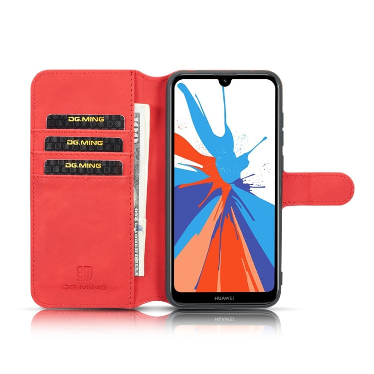 DG.MING Retro Oil Side Horizontal Flip Case for Huawei Y7 Pro (2019), with Holder & Card Slots & Wallet