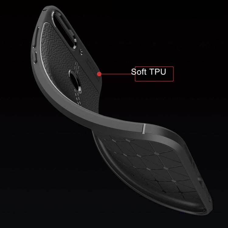 For Huawei Honor Play 7C Litchi Texture Soft TPU Protective Back Cover Case