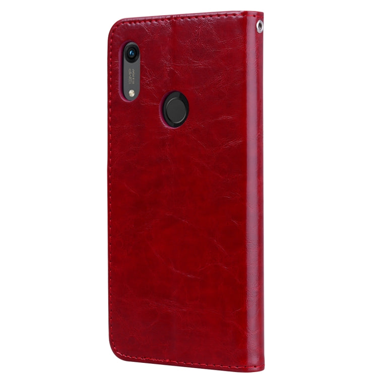 Business Style Oil Wax Texture Horizontal Flip Leather Case for Huawei Y6 (2019) / Honor 8A, with Holder & Card Slots & Wallet