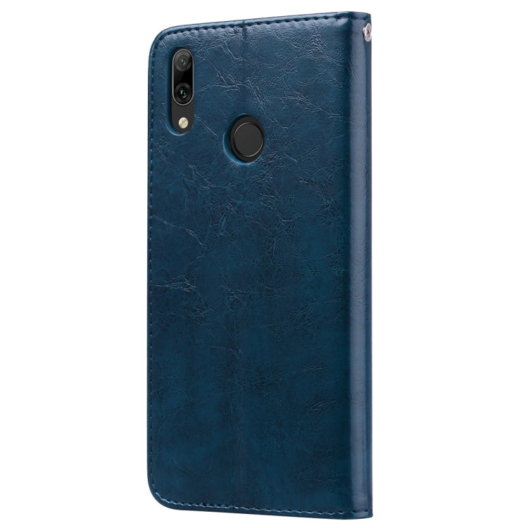 Business Style Oil Wax Texture Horizontal Flip Leather Case for Huawei Y7 (2019), with Holder & Card Slots & Wallet