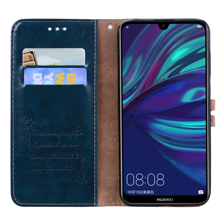Business Style Oil Wax Texture Horizontal Flip Leather Case for Huawei Y7 (2019), with Holder & Card Slots & Wallet