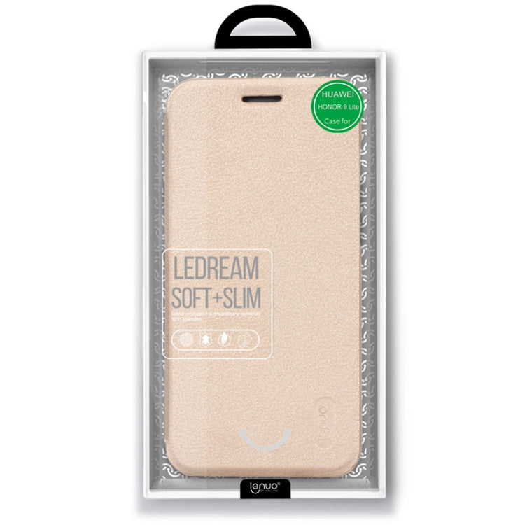 Lenuo for  Ledream Flip Series Huawei Honor 9 Lite PU + PC Horizontal Flip Leather Case with Card Slots