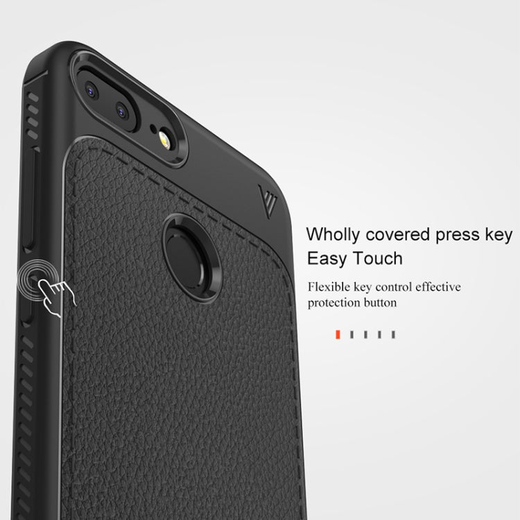 Lenuo for  Leshen Series Huawei Honor 9 Lite TPU Litchi Texture Dropproof Protective Back Cover Case