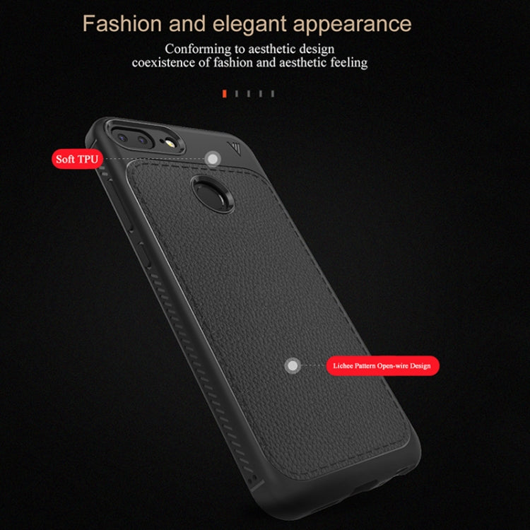 Lenuo for  Leshen Series Huawei Honor 9 Lite TPU Litchi Texture Dropproof Protective Back Cover Case
