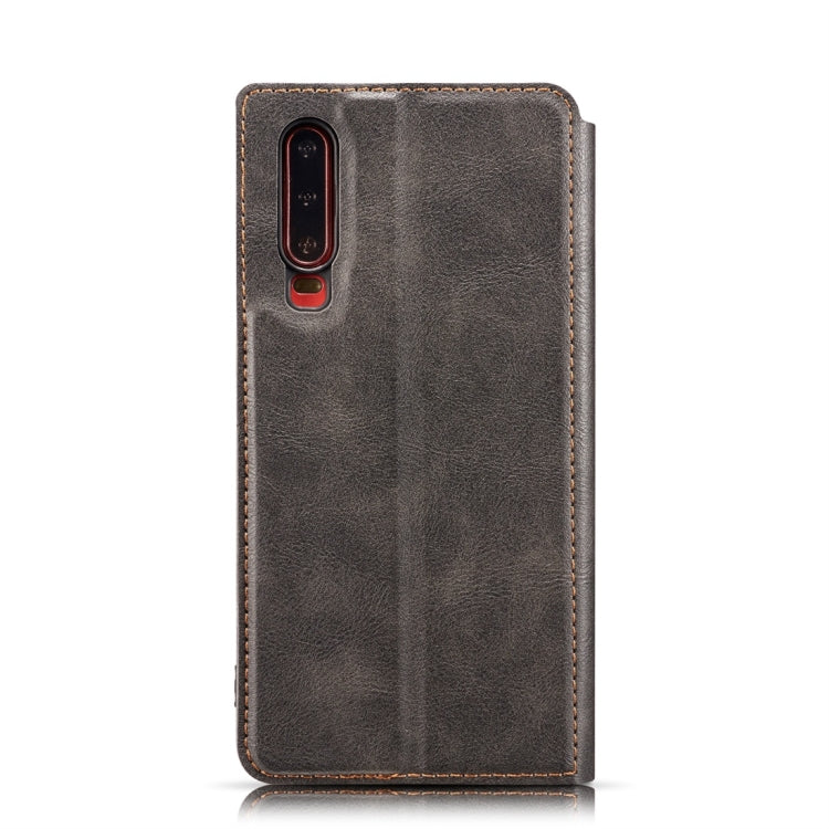Retro Simple Ultra-thin Magnetic Horizontal Flip Leather Case for Huawei P30, with Holder & Card Slots & Lanyard
