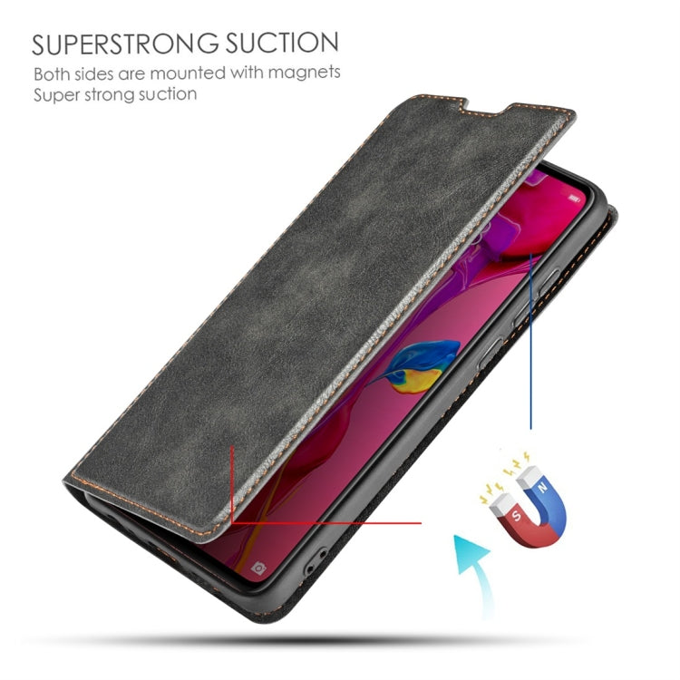 Retro Simple Ultra-thin Magnetic Horizontal Flip Leather Case for Huawei P30, with Holder & Card Slots & Lanyard
