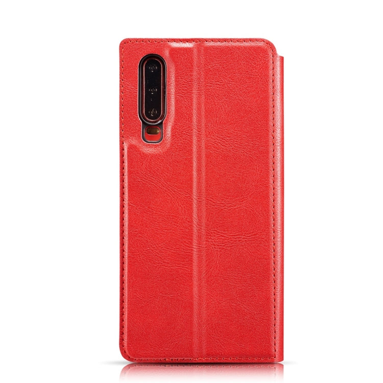 Retro Simple Ultra-thin Magnetic Horizontal Flip Leather Case for Huawei P30, with Holder & Card Slots & Lanyard