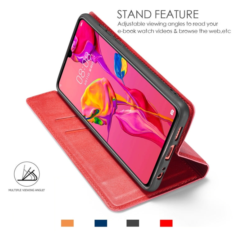 Retro Simple Ultra-thin Magnetic Horizontal Flip Leather Case for Huawei P30, with Holder & Card Slots & Lanyard