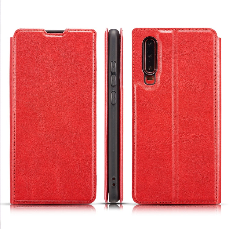 Retro Simple Ultra-thin Magnetic Horizontal Flip Leather Case for Huawei P30 Lite / Nova 4e, with Holder & Card Slots & Lanyard