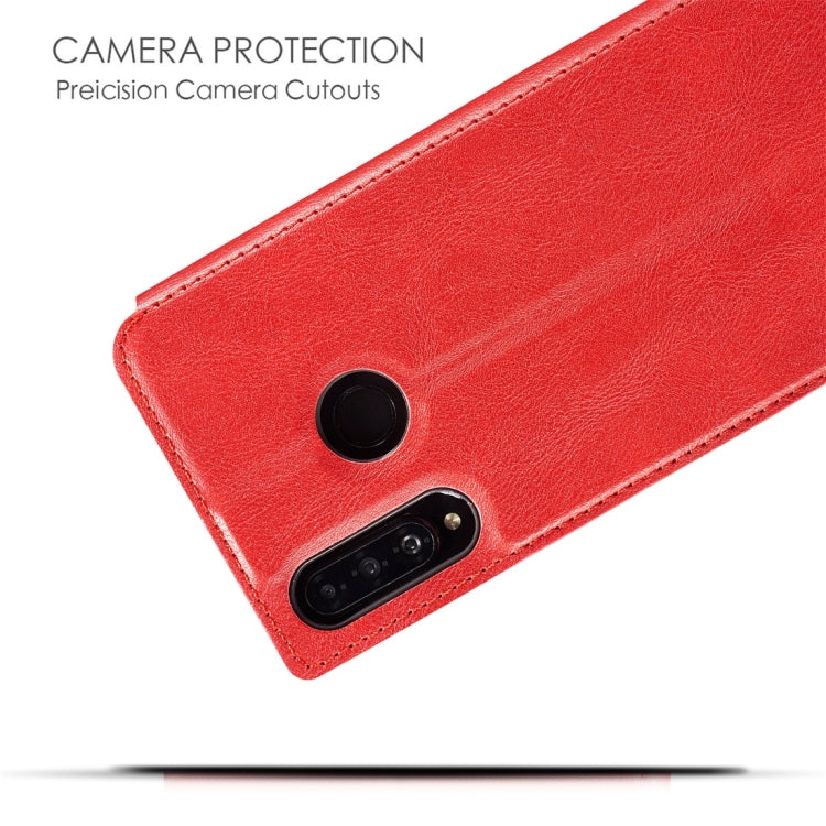 Retro Simple Ultra-thin Magnetic Horizontal Flip Leather Case for Huawei P30 Lite / Nova 4e, with Holder & Card Slots & Lanyard
