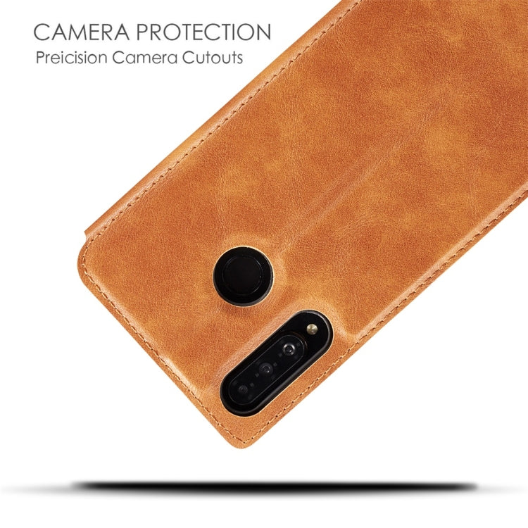 Retro Simple Ultra-thin Magnetic Horizontal Flip Leather Case for Huawei P30 Lite / Nova 4e, with Holder & Card Slots & Lanyard