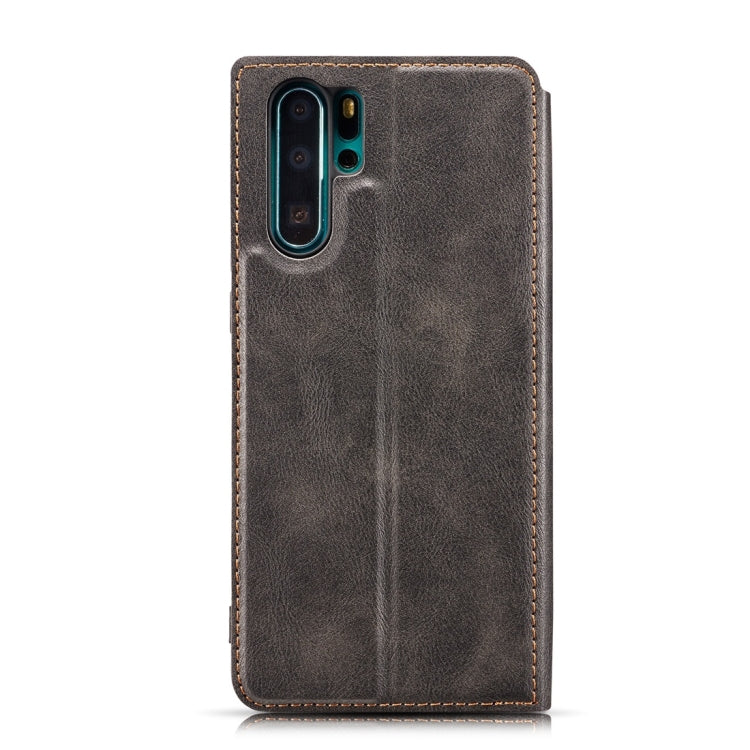 Retro Simple Ultra-thin Magnetic Horizontal Flip Leather Case for Huawei P30 Pro, with Holder & Card Slots & Lanyard