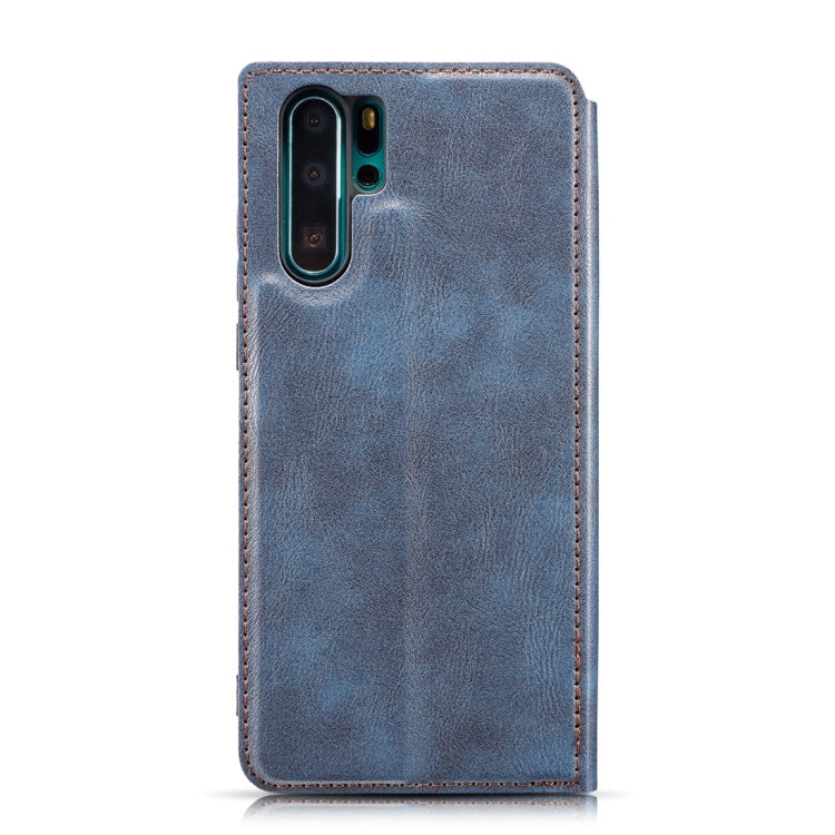 Retro Simple Ultra-thin Magnetic Horizontal Flip Leather Case for Huawei P30 Pro, with Holder & Card Slots & Lanyard
