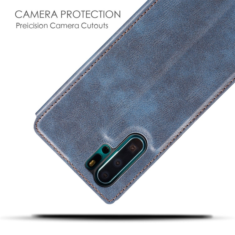 Retro Simple Ultra-thin Magnetic Horizontal Flip Leather Case for Huawei P30 Pro, with Holder & Card Slots & Lanyard