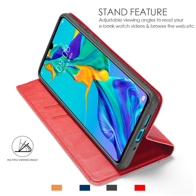 Retro Simple Ultra-thin Magnetic Horizontal Flip Leather Case for Huawei P30 Pro, with Holder & Card Slots & Lanyard