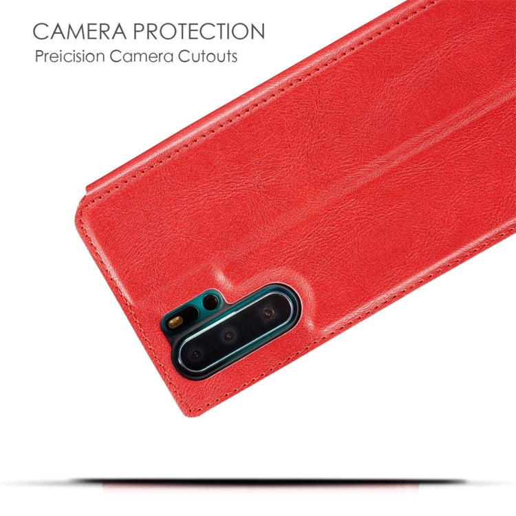 Retro Simple Ultra-thin Magnetic Horizontal Flip Leather Case for Huawei P30 Pro, with Holder & Card Slots & Lanyard