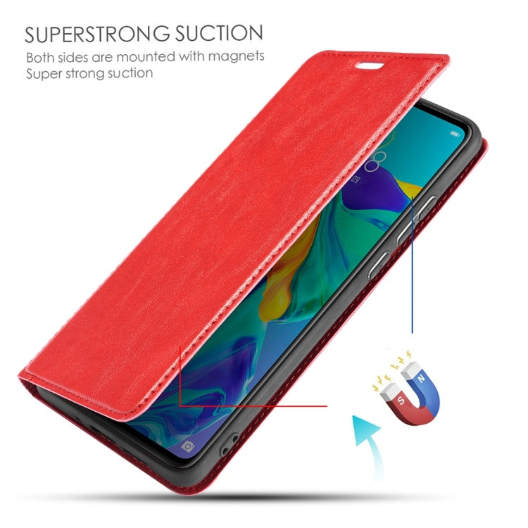 Retro Simple Ultra-thin Magnetic Horizontal Flip Leather Case for Huawei P30 Pro, with Holder & Card Slots & Lanyard