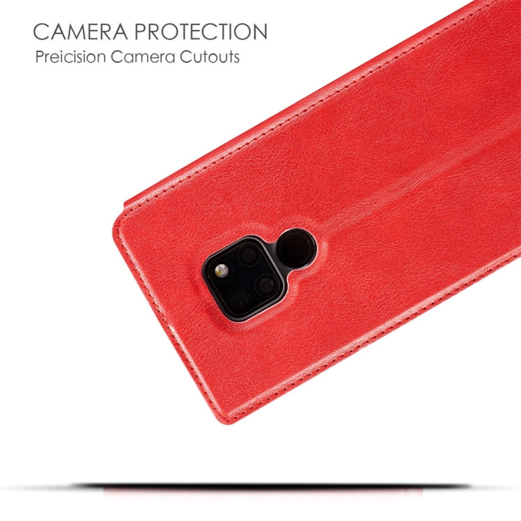 Retro Simple Ultra-thin Magnetic Horizontal Flip Leather Case for Huawei Mate 20, with Holder & Card Slots & Lanyard