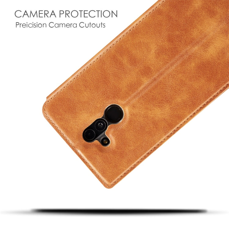 Retro Simple Ultra-thin Magnetic Horizontal Flip Leather Case for Huawei Mate 20 Lite / Maimang 7, with Holder & Card Slots & Lanyard
