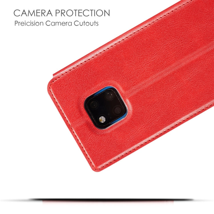 Retro Simple Ultra-thin Magnetic Horizontal Flip Leather Case for Huawei Mate 20 Pro, with Holder & Card Slots & Lanyard