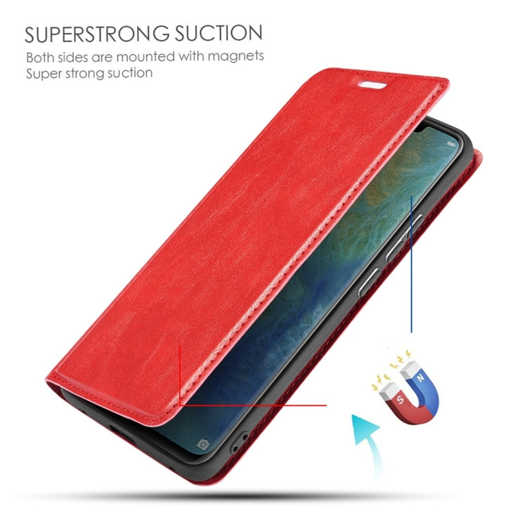 Retro Simple Ultra-thin Magnetic Horizontal Flip Leather Case for Huawei Mate 20 Pro, with Holder & Card Slots & Lanyard