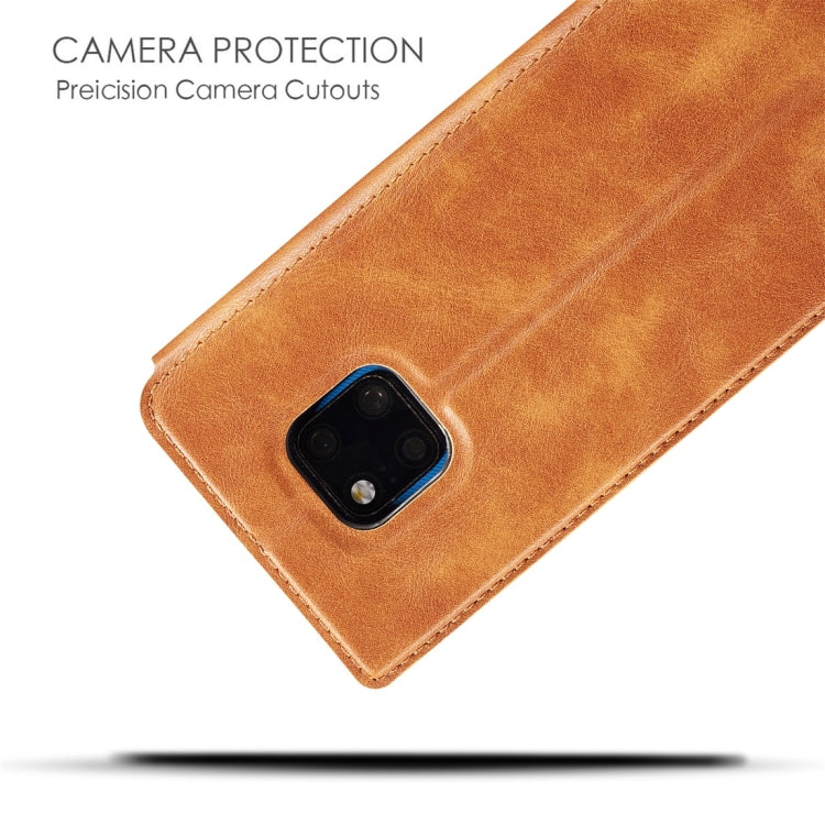 Retro Simple Ultra-thin Magnetic Horizontal Flip Leather Case for Huawei Mate 20 Pro, with Holder & Card Slots & Lanyard